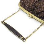 Louis Vuitton Monogram Satin Ommonier Clasp Chain Bag Brown Gold — view 4