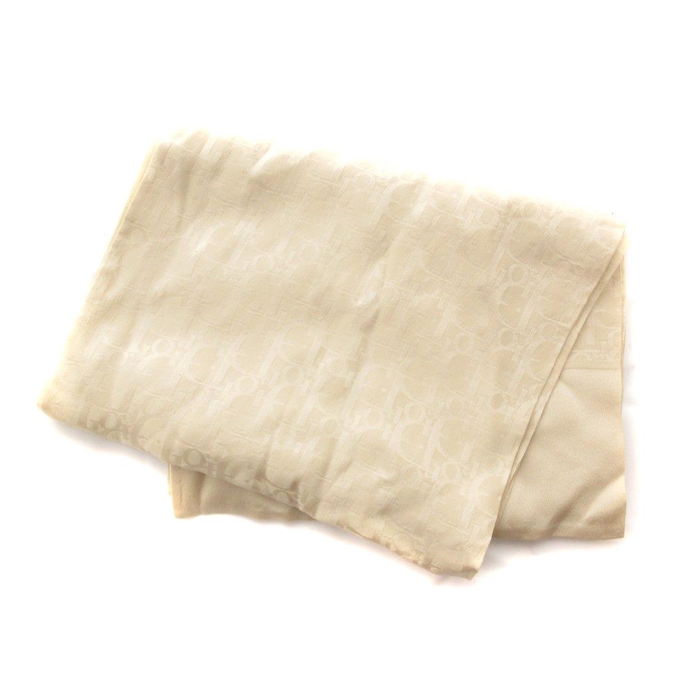 Dior Christian Vintage Trotter Shawl Scarf Square Silk Beige — view 4