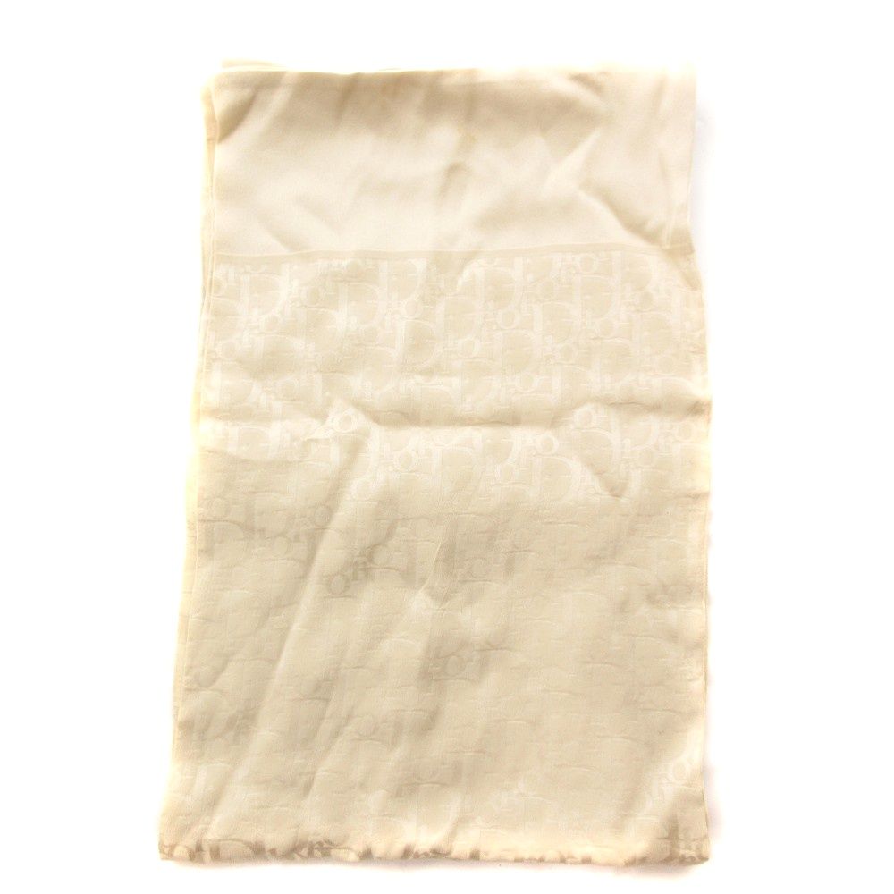 Dior Christian Vintage Trotter Shawl Scarf Square Silk Beige — view 2
