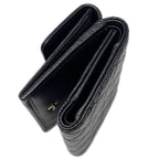 Chanel Wallet Trifold Voice Quilted Caviar Leather Small Black Champagne Gold — view 4