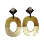Hermes Isum Buffalo Horn Lacquer Brown Earrings — view 2