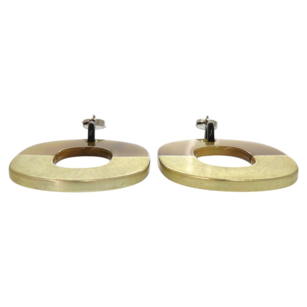 Hermes Isum Buffalo Horn Lacquer Brown Earrings — view 3