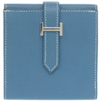 Hermes Hook Wallet Bearn Recto Verso Veau Epsom Blue Jean Bifold — view 3