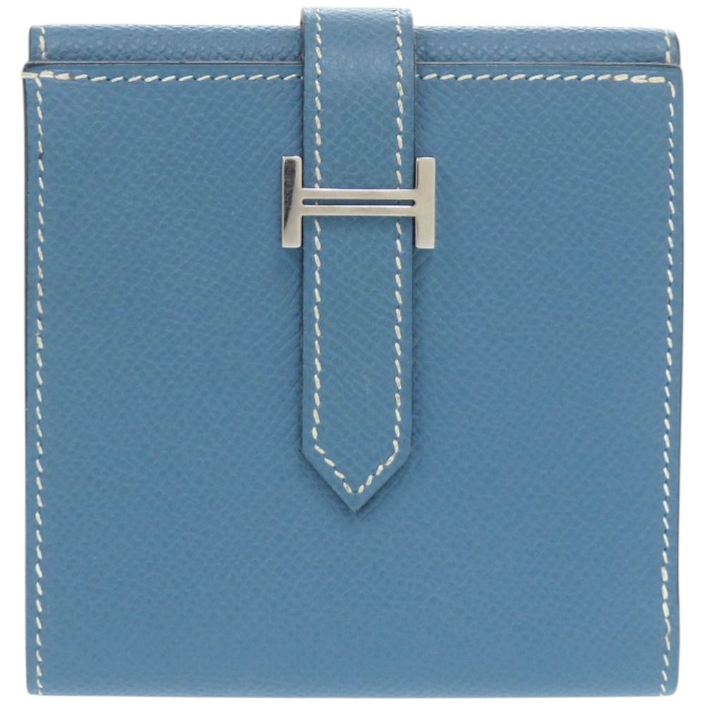 Hermes Hook Wallet Bearn Recto Verso Veau Epsom Blue Jean Bifold — view 3