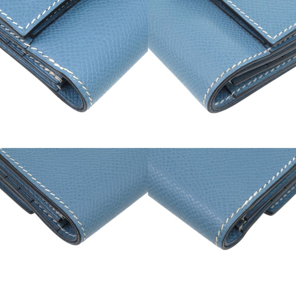 Hermes Hook Wallet Bearn Recto Verso Veau Epsom Blue Jean Bifold — view 5