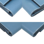 Hermes Hook Wallet Bearn Recto Verso Veau Epsom Blue Jean Bifold — view 5
