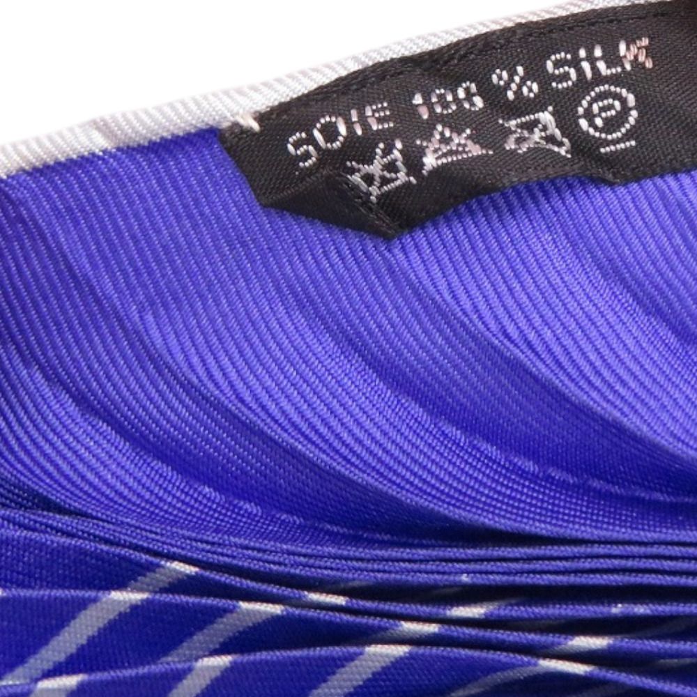 Hermes Losange Pleats Carre Silk Blue Scarf — view 4