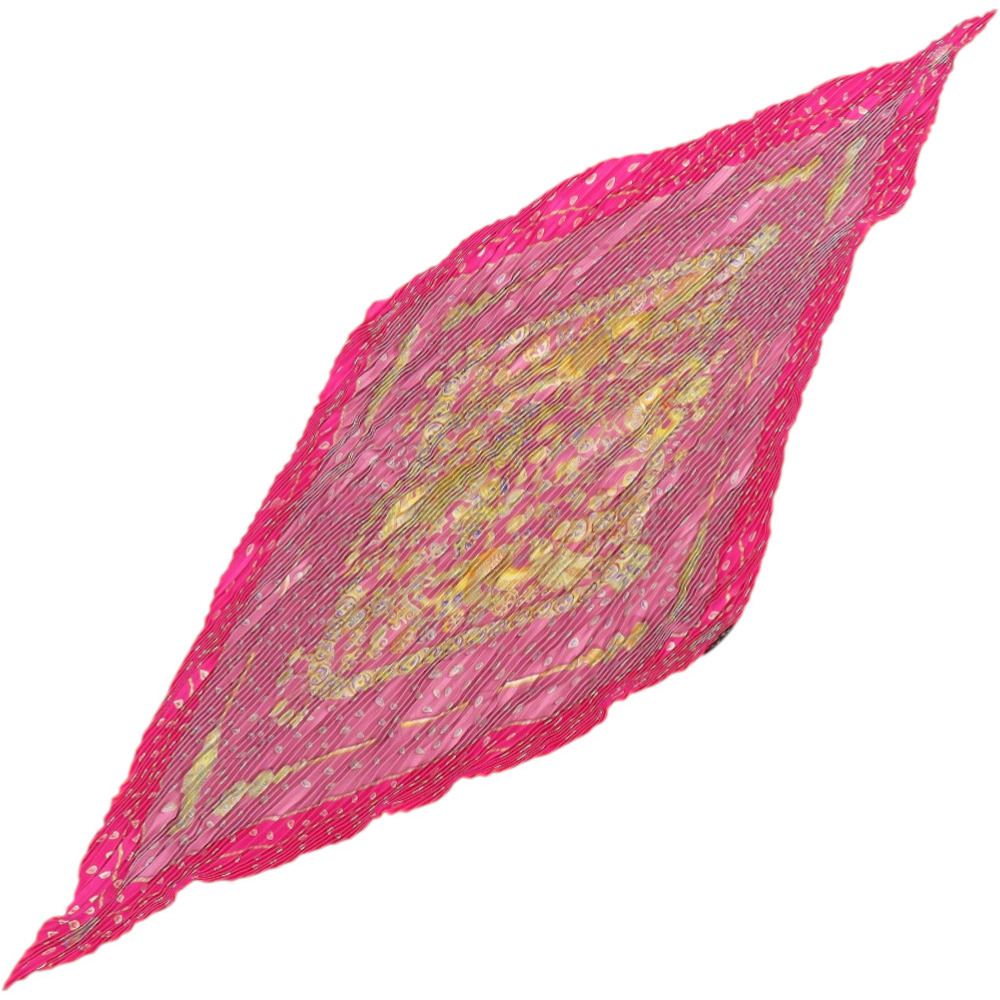 Hermes Losange Pleats Carre Silk Pink Scarf — view 3