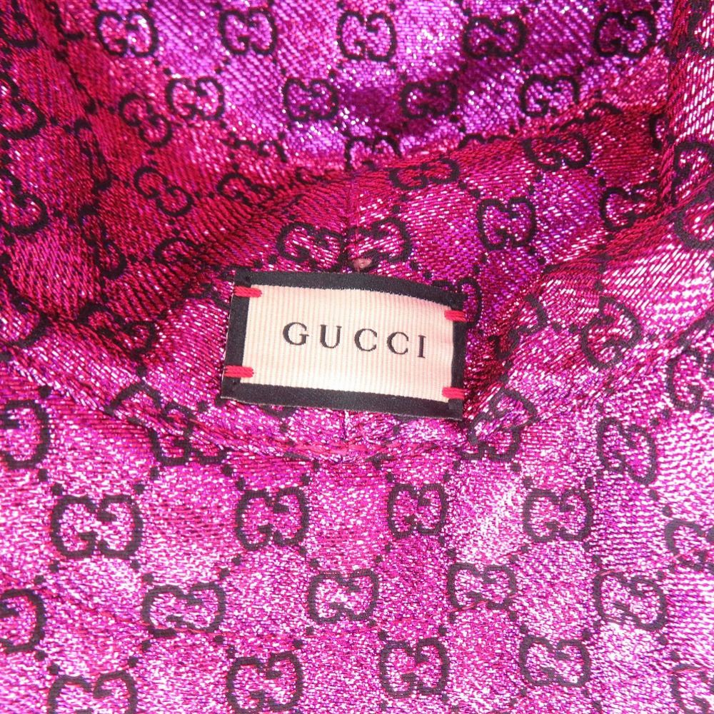 Gucci Metallic Jaca Drivable Bucket Hat Pink — view 7