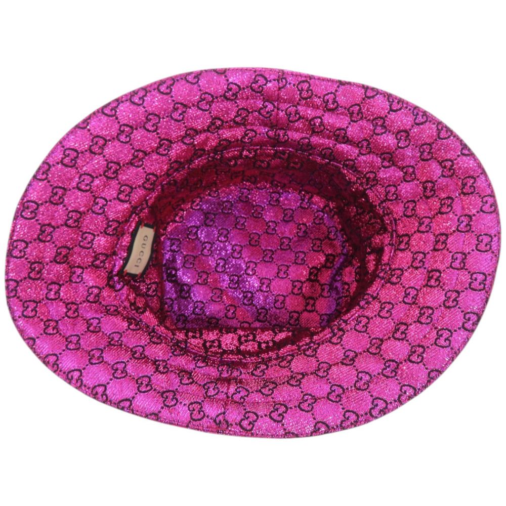 Gucci Metallic Jaca Drivable Bucket Hat Pink — view 6