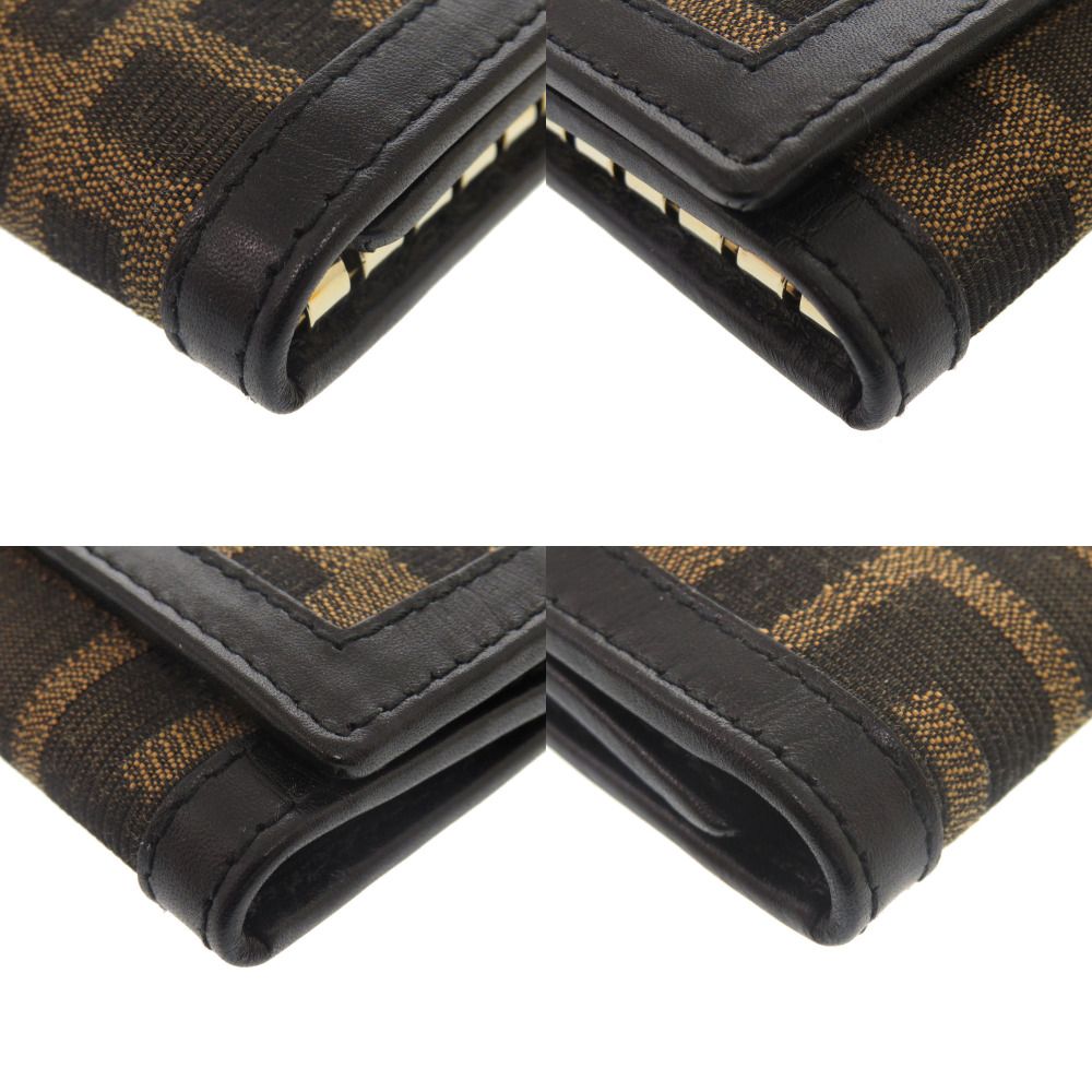Fendi Zucca Canvas Leather Brown 6 Key Case — view 4