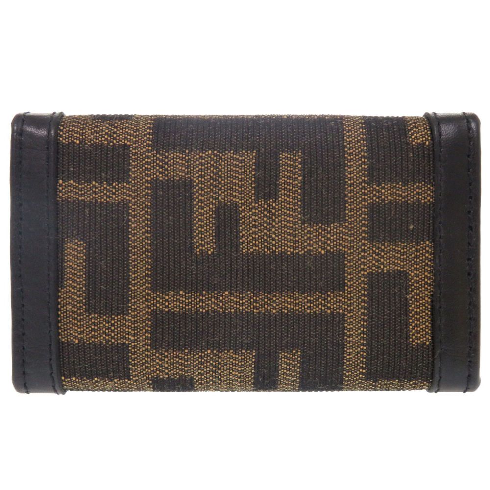 Fendi Zucca Canvas Leather Brown 6 Key Case — view 3