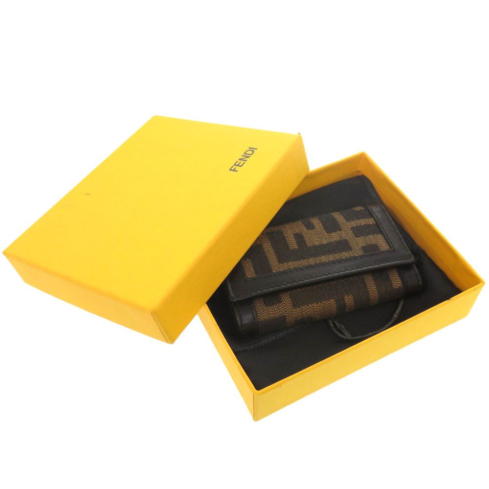 Fendi Zucca Canvas Leather Brown 6 Key Case — view 2