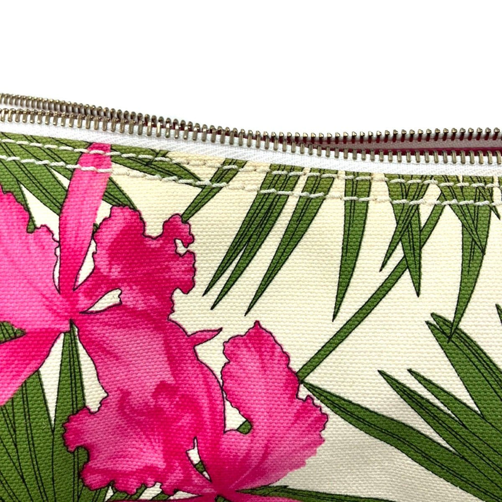 Celine Vintage Botanical Flower Print Shoulder Bag White — view 8