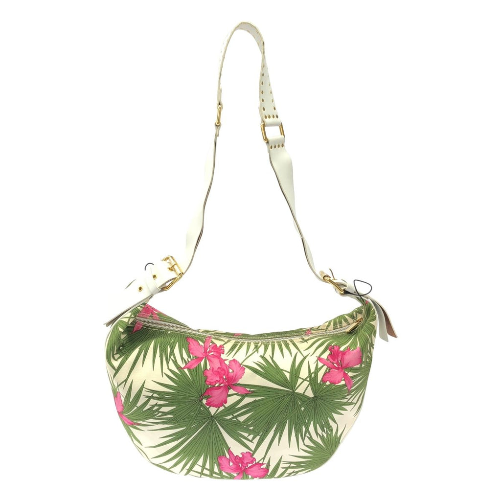 Celine Vintage Botanical Flower Print Shoulder Bag White — view 2