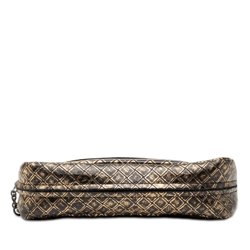 Bottega Veneta Intreccio Mirage Chain Shoulder Bag Black Gold Leather — view 3