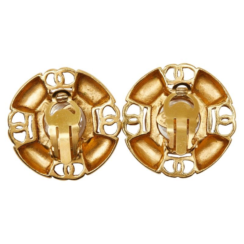 Chanel CC Logo Faux Pearl Metal — view 4