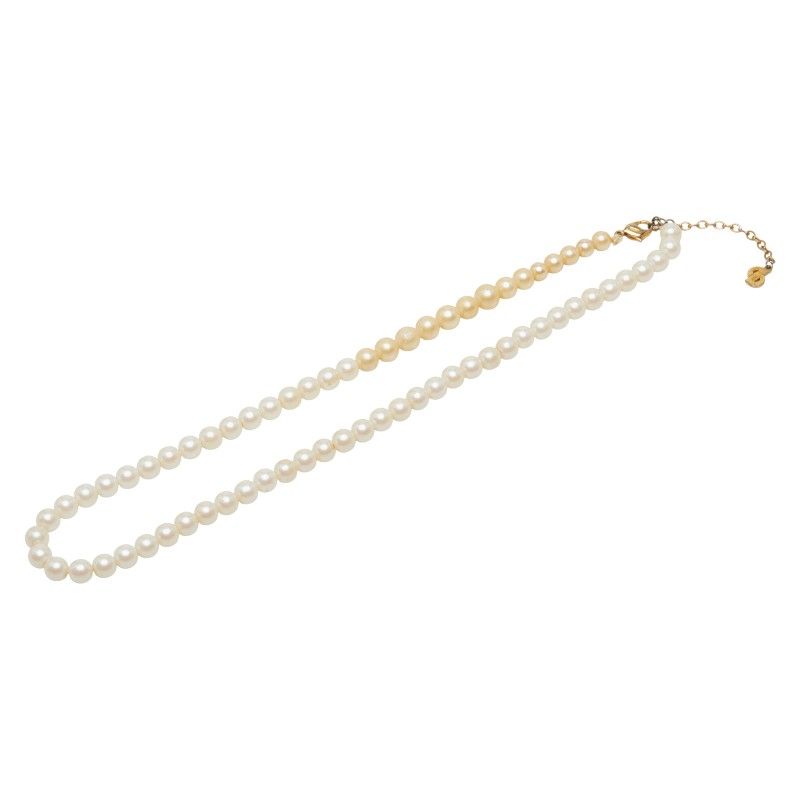 Dior Pearl Necklace Faux Plated — view 2