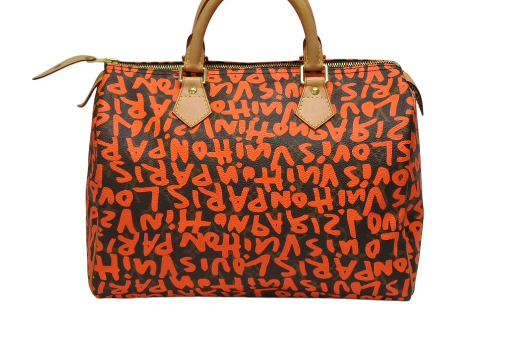 Louis Vuitton Stephen Sprouse Monogram Graffiti Speedy 30 Handbag Orange — view 3