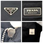 Prada Tessuto Black Silver Nylon Leather Tote — view 4