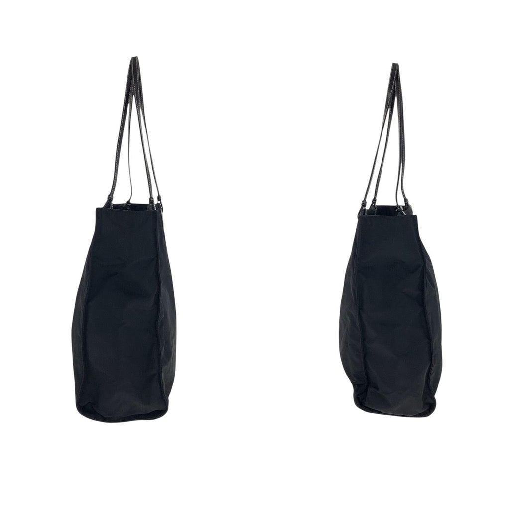 Prada Tessuto Black Silver Nylon Leather Tote — view 7