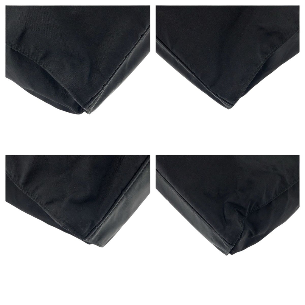 Prada Tessuto Black Silver Nylon Leather Tote — view 3