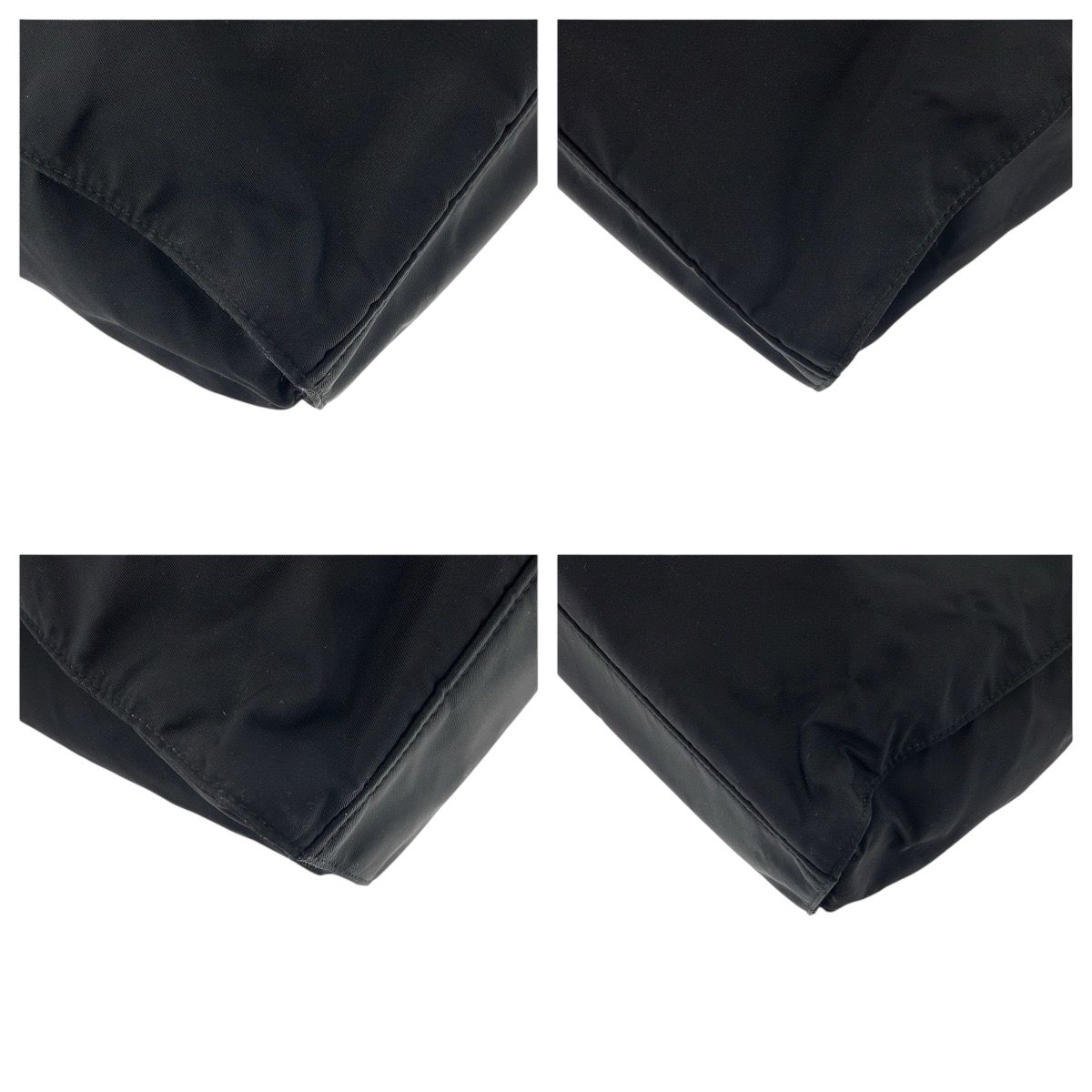 Prada Tessuto Black Silver Nylon Leather Tote — view 3