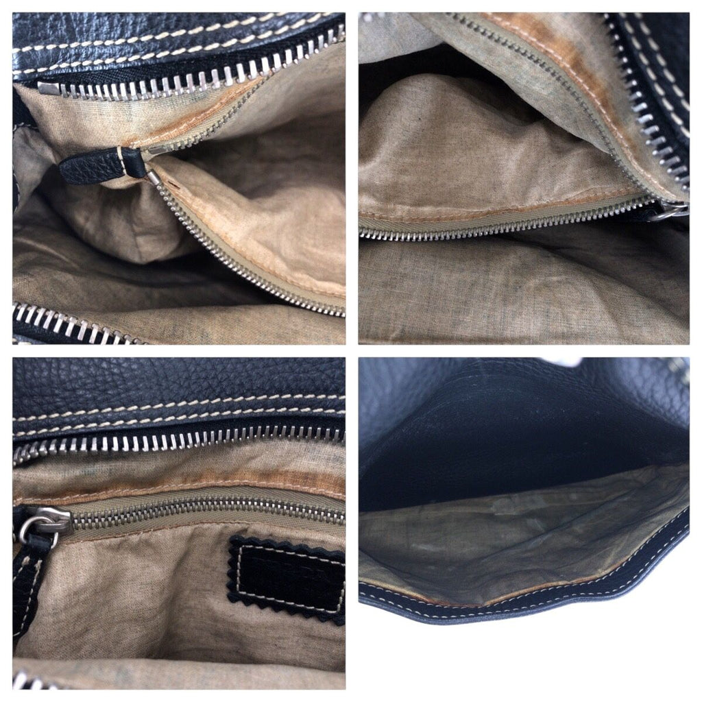 Prada Logo Black Silver Calf Shoulder Bag Tote — view 5