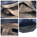 Prada Logo Black Silver Calf Shoulder Bag Tote — view 5