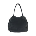 Prada Logo Black Silver Calf Shoulder Bag Tote — view 2