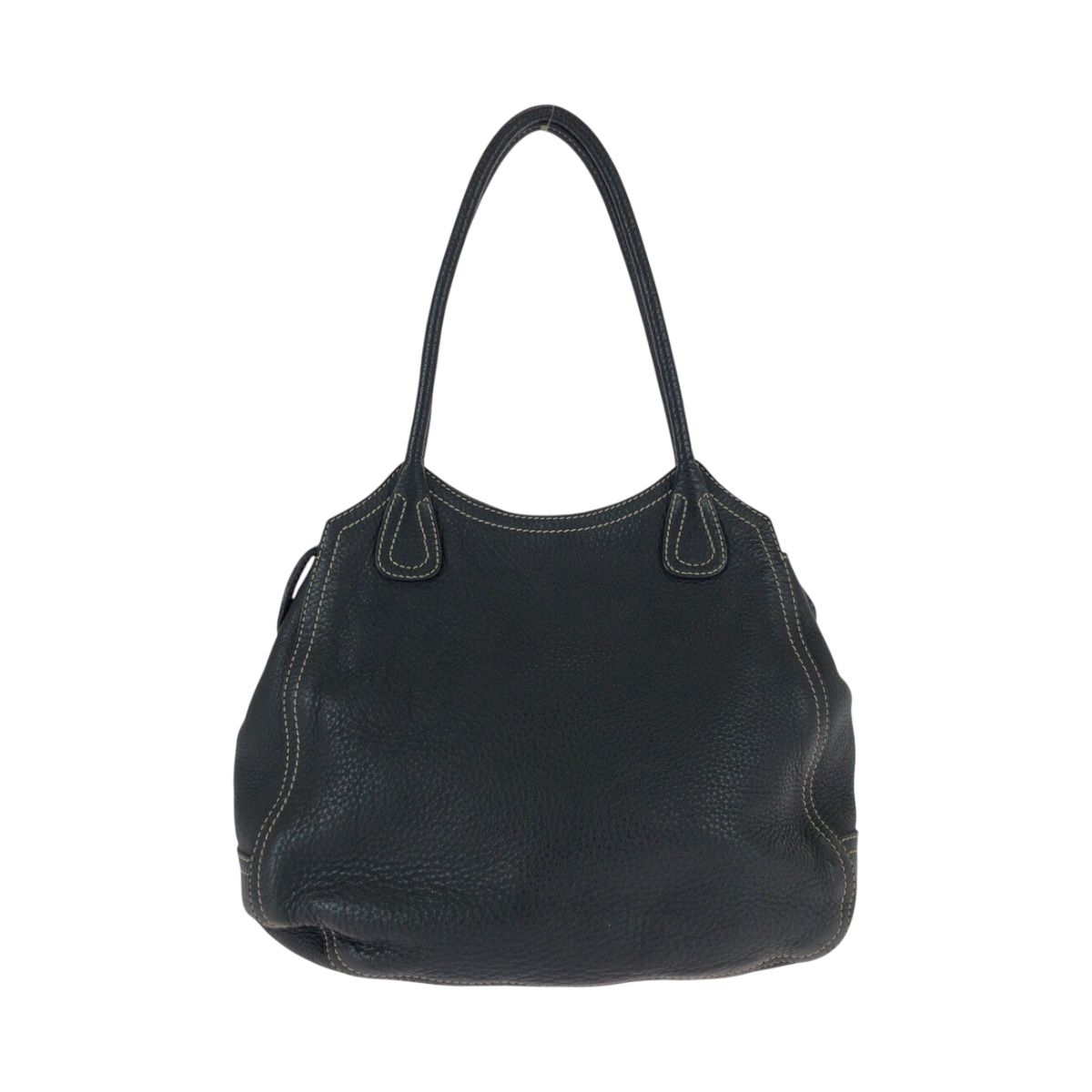 Prada Logo Black Silver Calf Shoulder Bag Tote — view 2