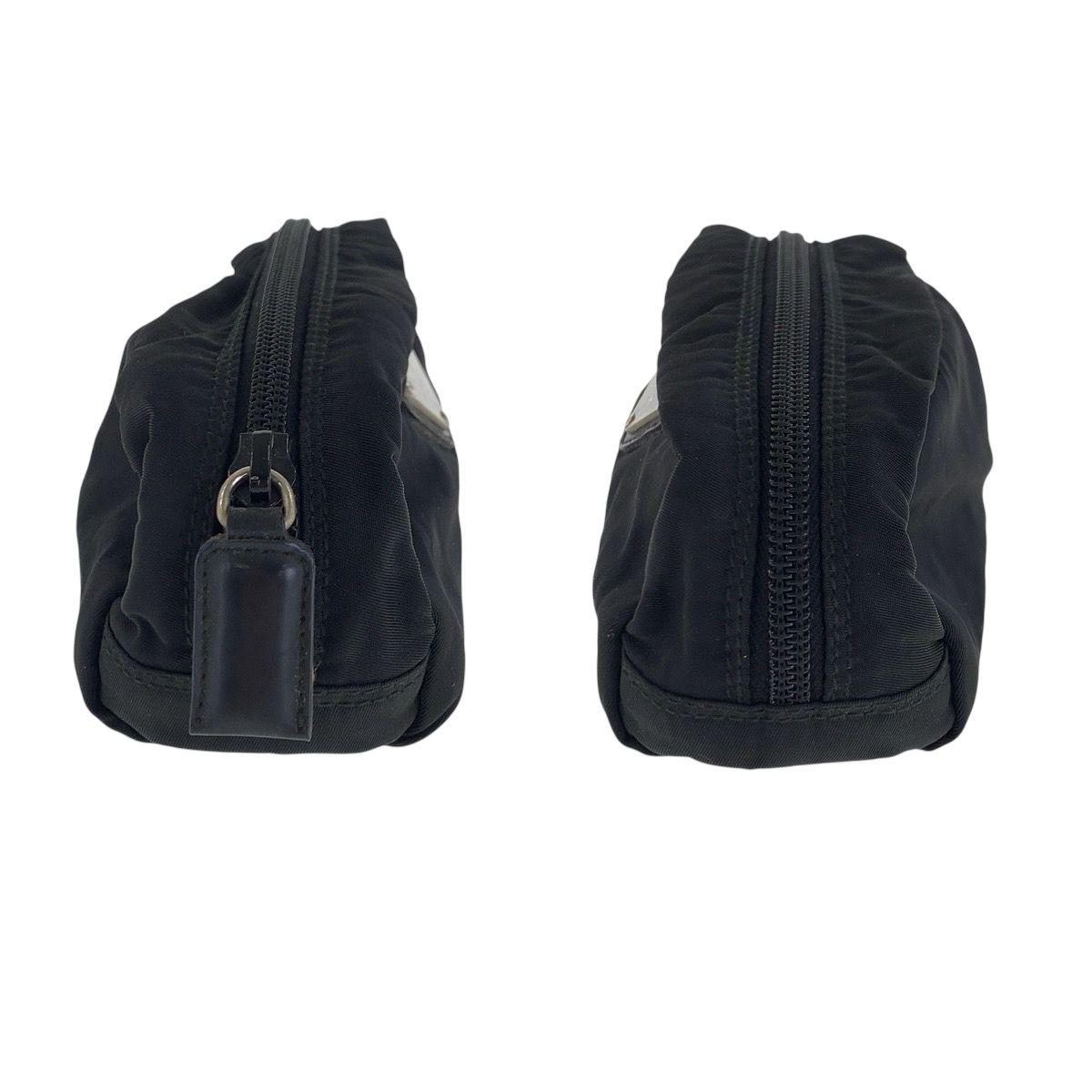 Prada Tessuto Black Silver Nylon Pouch — view 6