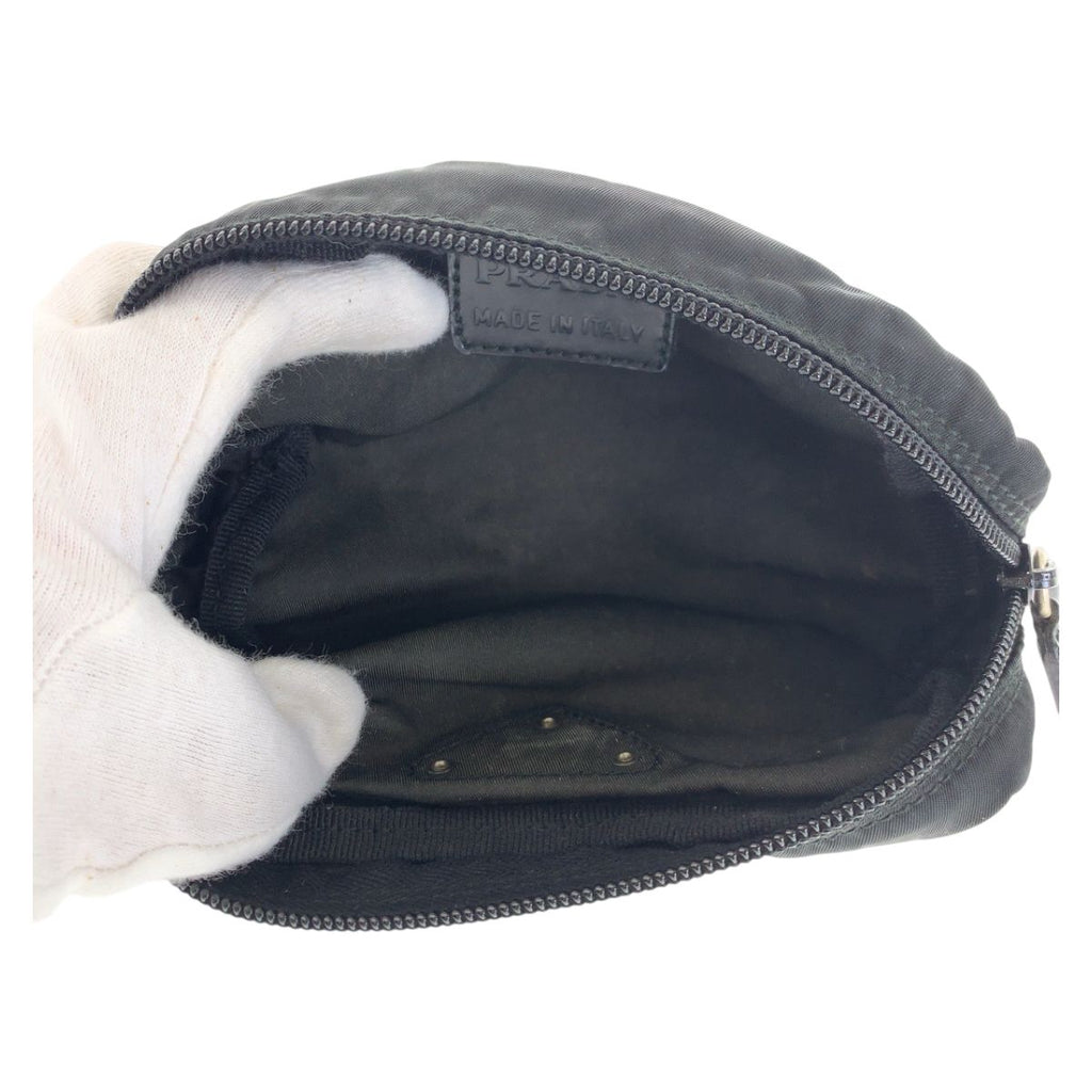 Prada Tessuto Black Silver Nylon Pouch — view 7