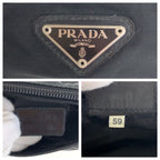 Prada Tessuto Black Silver Nylon Pouch — view 4