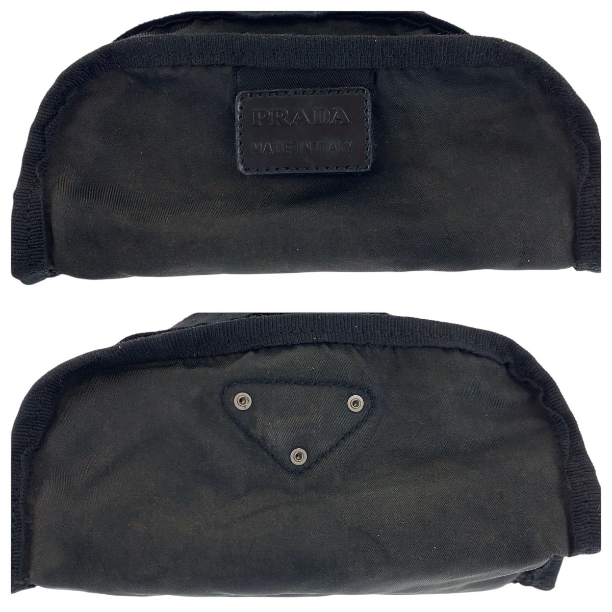 Prada Tessuto Black Silver Nylon Pouch — view 5