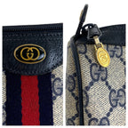 Gucci Vintage Sherry Line Gray GG Supreme Canvas 41 02 017 Clutch Second — view 4
