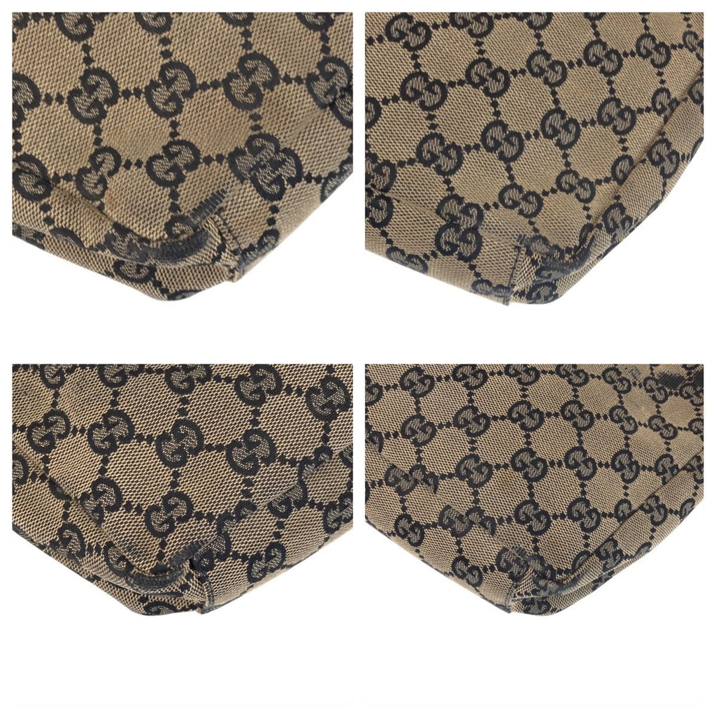 Gucci Beige Black Gold GG Canvas Leather 019 Shoulder Bag — view 3