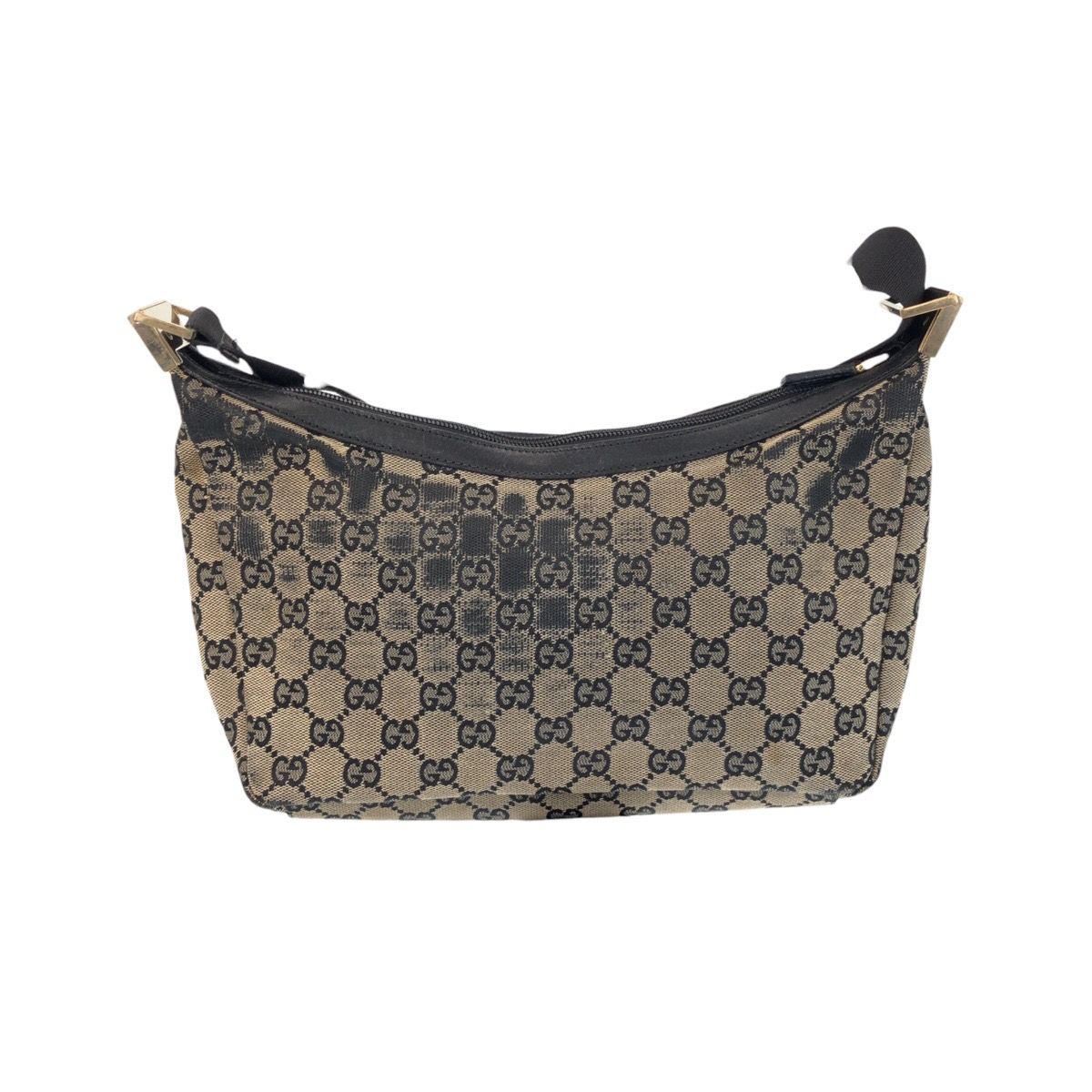 Gucci Beige Black Gold GG Canvas Leather 019 Shoulder Bag — view 2