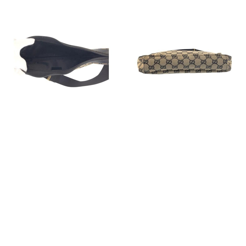 Gucci Beige Black Gold GG Canvas Leather 019 Shoulder Bag — view 9