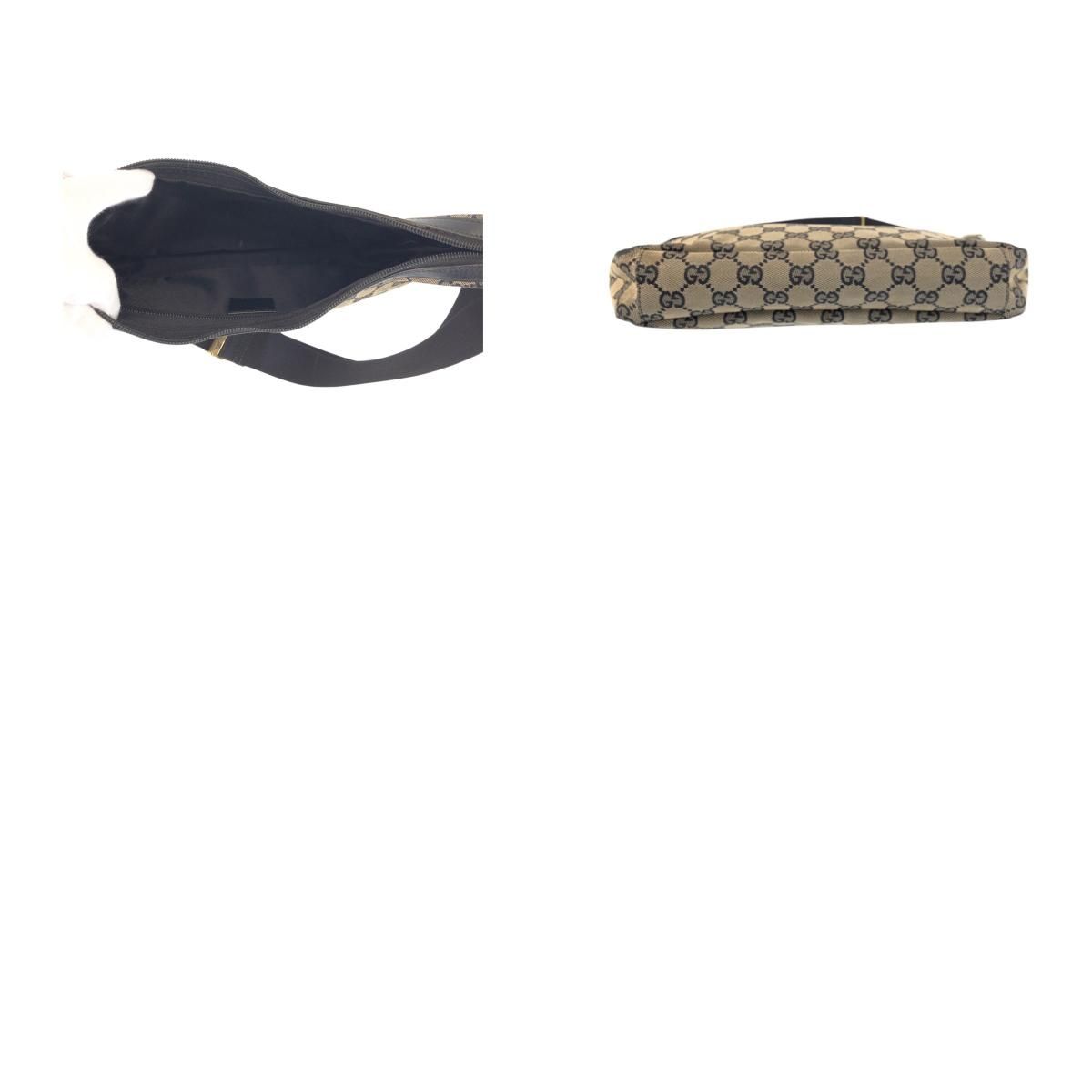 Gucci Beige Black Gold GG Canvas Leather 019 Shoulder Bag — view 9
