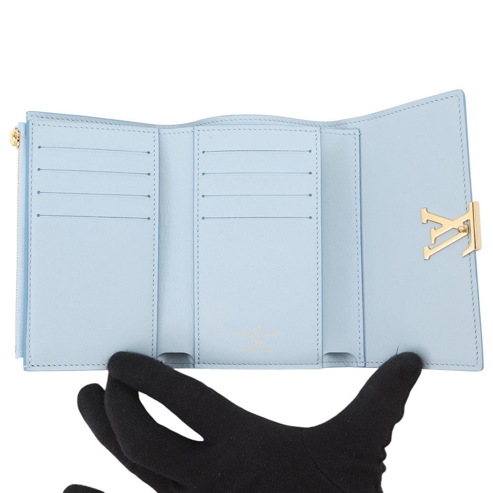 Louis Vuitton Trifold Wallet Taurillon Leather Portefeuille Capucines Compact Lilac — view 4