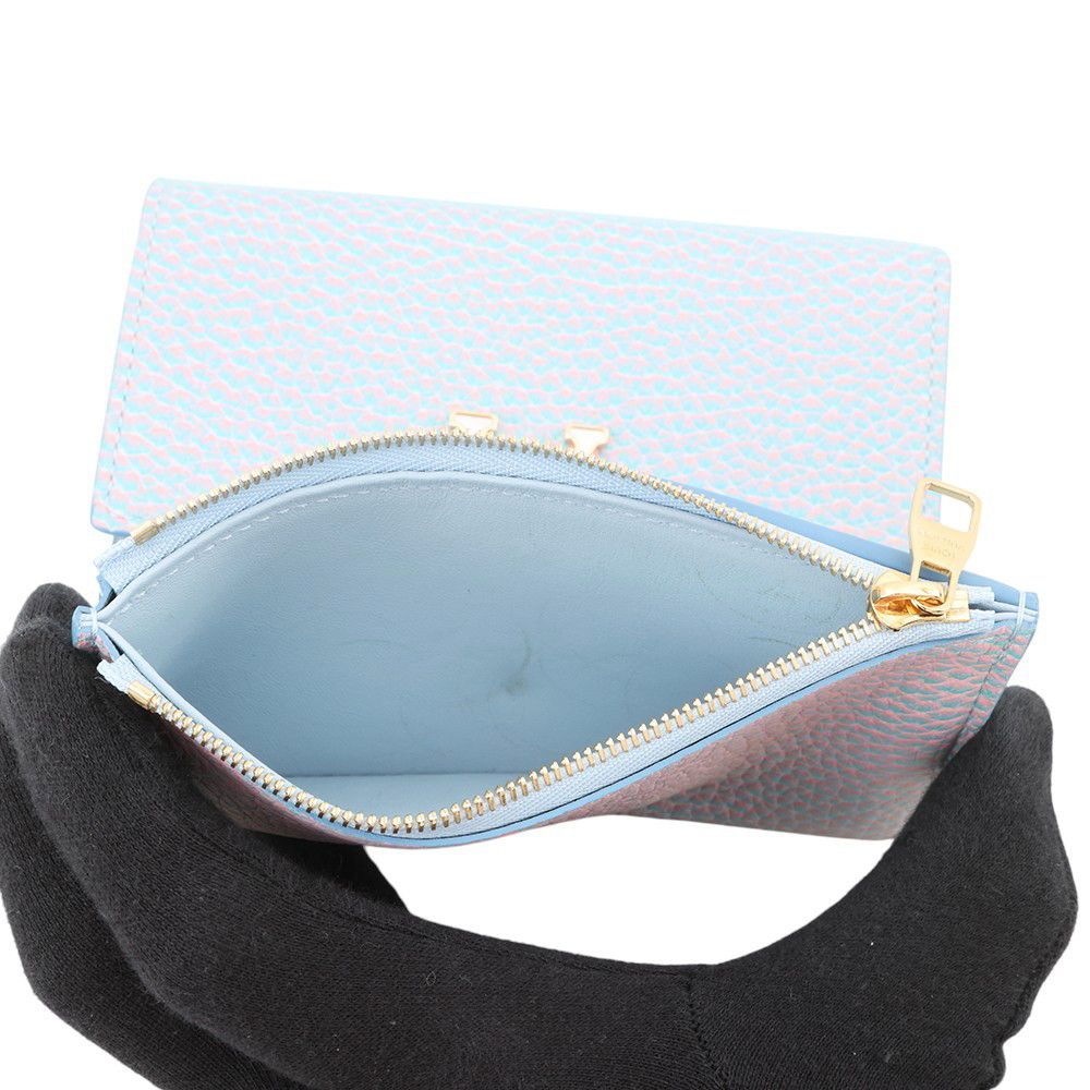 Louis Vuitton Trifold Wallet Taurillon Leather Portefeuille Capucines Compact Lilac — view 6