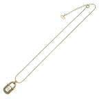 Dior Christian Padlock Necklace Pendant Chain Gold Rhinestone — view 2