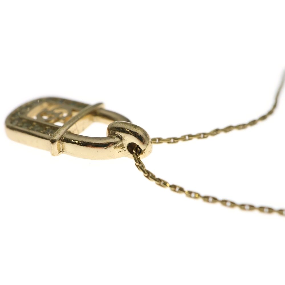 Dior Christian Padlock Necklace Pendant Chain Gold Rhinestone — view 5