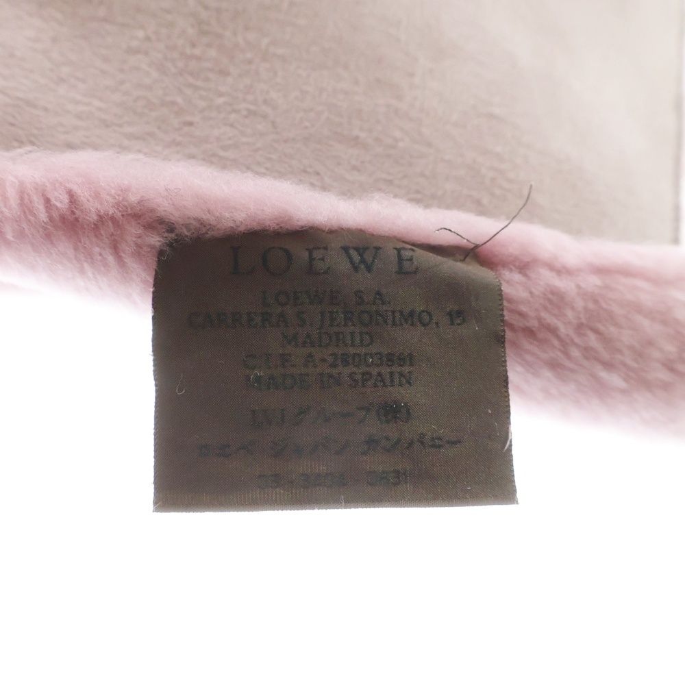 Loewe Fleece Logo Design Muffler Pink Scarf — view 6