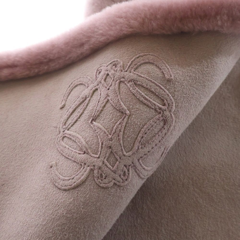 Loewe Fleece Logo Design Muffler Pink Scarf — view 5