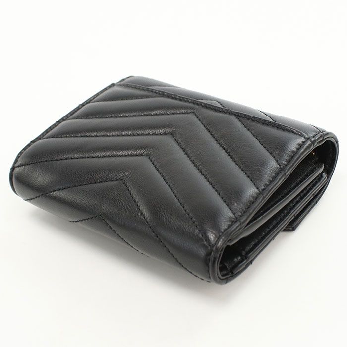 Saint Laurent Compact Trifold Wallet Cassandra Lambskin — view 2