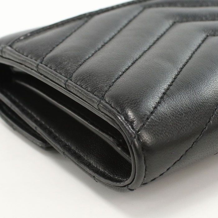 Saint Laurent Compact Trifold Wallet Cassandra Lambskin — view 6