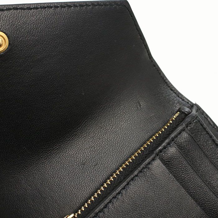Saint Laurent Compact Trifold Wallet Cassandra Lambskin — view 4