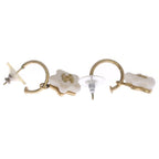 Chanel Star Motif Earrings CC Logo White Gold — view 3